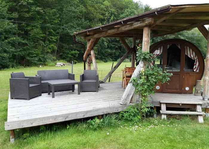 Campismo de Luxo Schlummerfass An Der Bockmuehle Hohnstein